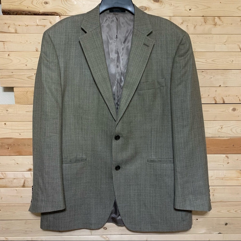 LAUREN Ralph Lauren Menswear Light Brown Tan Silk Blend Blazer Suit size 42R